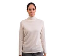 100% Cashmere Women's Turtle Polo Neck Sweater | Roll Neck Jumper (White, XXL)