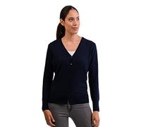 100% Cashmere Women's V-Neck Cardigan (Blue/Navy, XL)