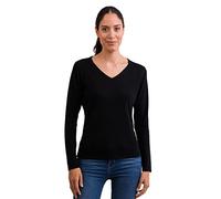 100% Cashmere Women's V-Neck Sweater | Jumper (Black, XXL)