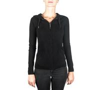 100% Cashmere Women's Zip Hoodie | Sweater (Black, XL)