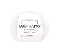 100% Cashmere Yarn for Knitting and Crochet, Lana Gatto Luxury Prestige Line, 25 gr. 75 mt, 0.9 oz 82 yds (White - 10001, 1)