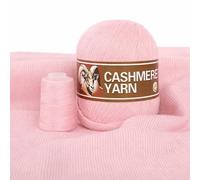 100% Cashmere Yarn Light Pink with Accompaniment Yarn for Hand Knitted Men Women Sweaters Scarves Hats Wool Sweater Weight 50 + 20 g/Piece 300 + 120 g/Pack