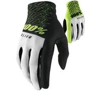 100% Celium Bicycle Gloves, black/white/neon yellow, size M