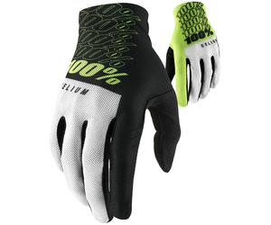 100% Celium Bicycle Gloves, black-white-yellow, size M for Men
