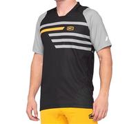 100% Celium Short Sleeve Jersey Black/Mustard