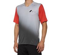 100% Celium Short Sleeve Jersey Grey / Racer Red XL