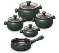 100% Ceramic, Non Toxic, Healthy, Longlasting, Lightweight Cookware Set - Oven Safe Up to 1200F, Dishwasher Safe - PFAS, PTFE, PFOA, PFOS - Matte Rosemary