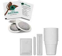 100 Cialde Partenope Espresso + Kit Bicchierini, palettine, zucchero
