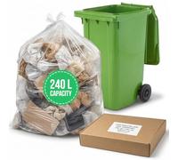 100 Clear Wheelie Bin Liners 1422 x 1168 x 762mm Heavy Duty Refuse Sacks