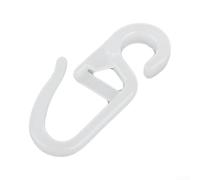 100 Clip-on Curtain Hooks 10mm Eyelet Reusable Plastic | 100 pack clip-on hooks, 10mm eyelet fits standard rings, reusable plastic design, easy click secure hold