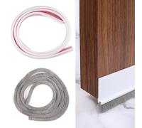 100 cm Door Seal Door Brush Cover Strips Brush Seal 30 mm Floor Seal with Brush Self-Adhesive and Removable Made of Durable Rubber, Dust and Noise, Can Be Cut to Size for Doors (White)