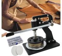 100 cm² Hand Press Round Sampler - 11.2 cm Diameter, Circle Cutter for Film, Paper, Cloth, Wool, Leather, Adjustable 0-10 mm Thickness, Includes 2 Pads & Scale