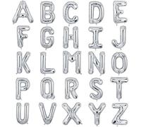 100 cm Large Letter J Helium Balloon XXL Silver Balloons Giant Foil Balloon Alphabet Mylar Anniversary Baby Shower Wedding Birthday Party Decoration (Silver J)