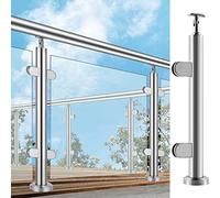 100 cm Stainless Steel Round Post for Indoor/Outdoor Use Compatible with 1012 mm Thick Panels Gray Color and Stylish Solution