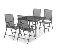 (100 cm table length/ 5 piece) vidaXL Garden Dining Set Outdoor Dining Table and Chairs Anthracite Steel