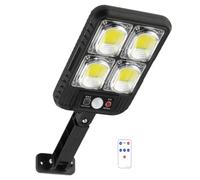 100 Cob Led Outdoor Solar Light, Ip65 Waterproof Wireless Wall Lamp, Motion Sensor With Remote Control, 3 Modes Adjustable For Home Garden Patio