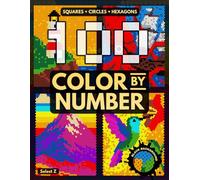 100 Color by Number Mysteries Shapes Quest | Squares + Hexagons + Circles | BLACK BACKGROUND:: Relaxing Mystery Mosaic Coloring Book, Easy Designs (Color By Number Shapes Quest)
