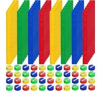 100 Colourful Plastic Rulers 30cm & 100 Mini Manual Pencil Sharpeners, Bulk School Stationery Set for Students, Classroom & Office