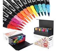 100 Colours Dual Tip Brush Pen Set, Fineliner Pens, Art Markers For Adult and Kid Drawing, Colouring book, Calligraphy Bullet Journal HO-100B
