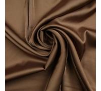 100 Colours - Fine Silky Smooth Liquid Sateen Satin Dress Fabric Drape Lining (1 Metre, Light Brown 7834)