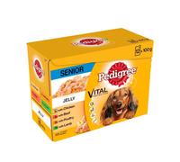 100% Complete Nutrition Pedigree Senior Dog Food in Jelly Includes: 3 x Beef 3 x Chicken 3 x Lamb 3 x Poultry