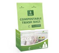 100% Compostable Trash Bags, 8 Gallon, 30 Liter, 0.85 Mils, 70 Count Large Kitchen Food Scrap Compost Bags for Kitchen Step Trash Cans with Europe EN13432 Certified