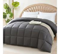 100% Cooling Bamboo Comforter, Breathable Silky Soft Bamboo Duvet Insert King Size, with 8 Corner Tabs, Summer Comforter, for Night Sweats,Hot Sleepers (90x102, Gray)