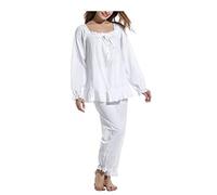 100% Cotton 2 Pieces Victorian Nightgown Set Ladies Long Sleeve Nightdress Women Pajamas Set Sleep Shirt