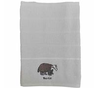 100% Cotton 3 Pack 'Bertie' The Badger Design Kitchen Hand Tea Towels in Silver Grey Riggs