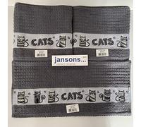 100% Cotton 3 Pack Cats Design Kitchen Hand Tea Towels in Grey Riggs