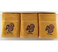 100% Cotton 3 Pack Cyril Squirrel Design Kitchen Hand Tea Towels in Yellow 40cm x 70cm