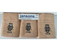 100% Cotton 3 Pack 'Ollie' The Owl Design Kitchen Hand Tea Towels in Beige Riggs