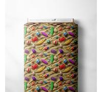 100% Cotton 3D Digital Effect Printed Visual Pattern Novelty Quilting Craft Dress Quality Sewing Fabric Material | 40 Designs | 55" - 140 cm Wide (per Fat Quarter, On The Beach)