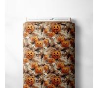 100% Cotton 3D Digital Effect Printed Visual Pattern Novelty Quilting Craft Dress Quality Sewing Fabric Material | 40 Designs | 55" - 140 cm Wide (per Half Metre, Jack O Lantern)