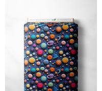 100% Cotton 3D Digital Effect Printed Visual Pattern Novelty Quilting Craft Dress Quality Sewing Fabric Material | 40 Designs | 55" - 140 cm Wide (per Metre, Wool Planets)