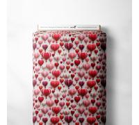 100% Cotton 3D Digital Effect Printed Visual Pattern Novelty Quilting Craft Dress Quality Sewing Fabric Material | 40 Designs | 55" - 140 cm Wide (per Half Metre, Heart Air Balloons)