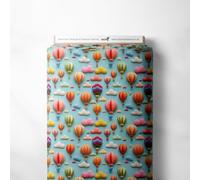 100% Cotton 3D Digital Effect Printed Visual Pattern Novelty Quilting Craft Dress Quality Sewing Fabric Material | 40 Designs | 55" - 140 cm Wide (per Half Metre, Felt Air Balloons)