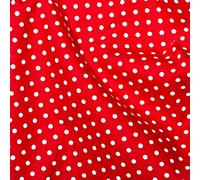 100% Cotton 3mm Polka Dot * Rose & Hubble * Superior Poplin Fabric in 40 Colours (Bright RED) (ONE METRE)