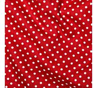 100% Cotton 3mm Polka Dot * Rose & Hubble * Superior Poplin Fabric in 40 Colours (RED) (Half METRE)