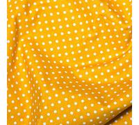 100% Cotton 3mm Polka Dot * Rose & Hubble * Superior Poplin Fabric in 40 Colours (Yellow) (ONE METRE)