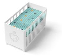 100% COTTON BABY BED FITTED SHEET FIT JUNIOR BED 160x80cm Fox in Forest Turquoise