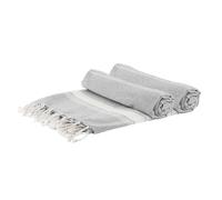 100% Cotton Bath Towel Turkish Style Hamman Beach Towel Sheet - 170 x 90cm (x2) Nicola Spring Grey Bath Towel