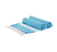100% Cotton Bath Towel Turkish Style Hamman Beach Towel Sheet - 170 x 90cm (x2) Nicola Spring Light Blue Bath Towel