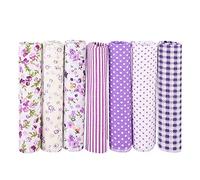 100% Cotton Batiks Sewing Craft Cloth Premium DIY Fabric Multipurpose Material for Cushion Cover Wallet Table Cloth Purple 25x25cm 50x50cm 7pcs Set (25 * 25cm)