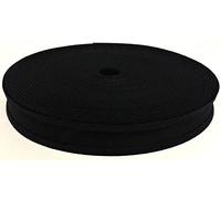 100% Cotton Bias Binding Tape 50m, Double Folded 50 Metre Roll, 1 Inch 25mm Wide, Edging for Sewing, Bunting, Upholstery, Furniture, Piping & Garments (Black)