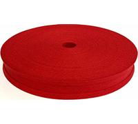 100% Cotton Bias Binding Tape 50m, Double Folded 50 Metre Roll, 1 Inch 25mm Wide, Edging for Sewing, Bunting, Upholstery, Furniture, Piping & Garments (Red)
