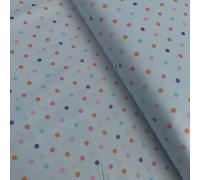 100% Cotton Blenders Polka Dot Dotty Splash Design Classic Printed Quilting Craft Dress Quality Sewing Fabric Material | 44" - 112 cm Wide (per Half Metre, Blue/Violet)