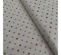 100% Cotton Blenders Polka Dot Dotty Splash Design Classic Printed Quilting Craft Dress Quality Sewing Fabric Material | 44" - 112 cm Wide (per Metre, Red/Cream)