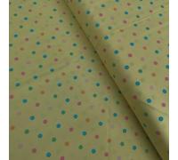 100% Cotton Blenders Polka Dot Dotty Splash Design Classic Printed Quilting Craft Dress Quality Sewing Fabric Material | 44" - 112 cm Wide (per Metre, Yellow/Salmon)