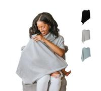 100% Cotton - Breathable Nursing Cover Up for Breastfeeding - Privacy Nursing Covers - Breastfeeding Must Haves - Ponchy by Gold Mamas - Versatile Nursing Shawl for Baby Feeding (Gray)